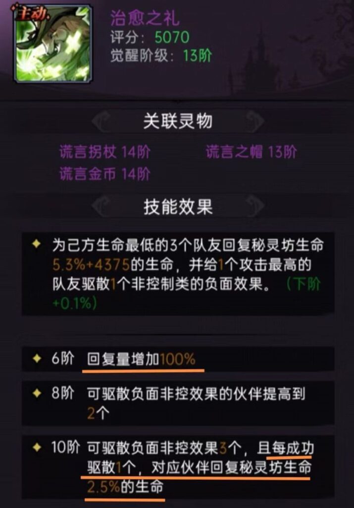 魔镜物语治愈之礼灵物技能